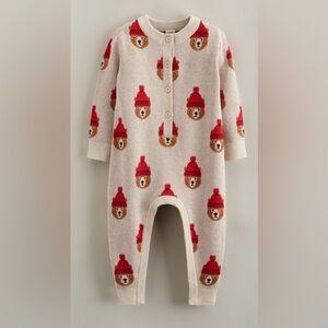 Tucker + Tate Bear Jacquard Cotton Sweater Romper